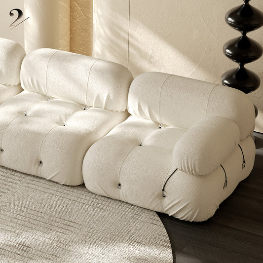 Hiksnra Camaleonda modular sofa in beige chenille, a popular sofa style on social media.